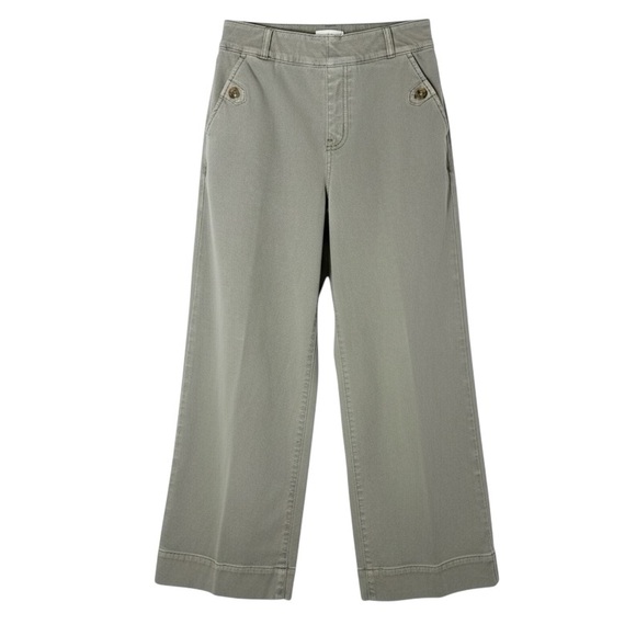 SPANX Pants - Spanx Stretch‎ Twill Cropped Wide Leg Pant Light Sage Green Size Small